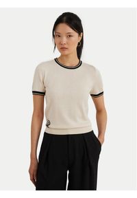 Lauren Ralph Lauren - LAUREN RALPH LAUREN Sweter 200963659001 Écru Relaxed Fit. Materiał: bawełna