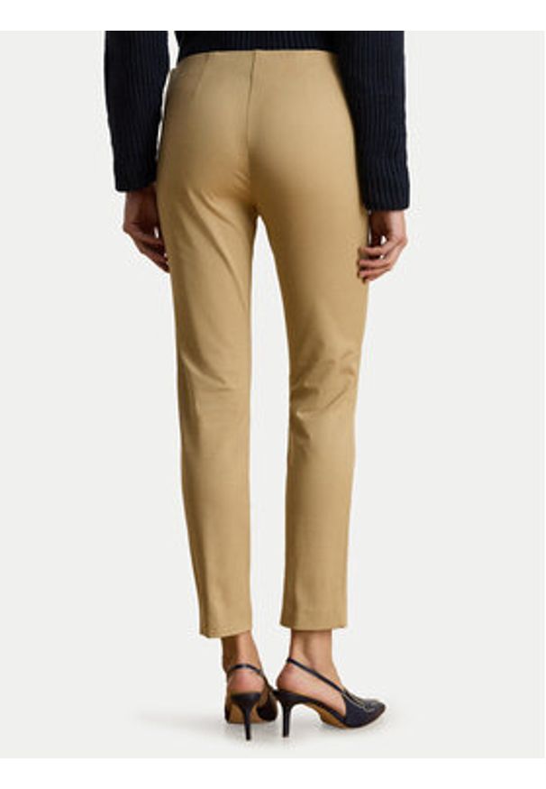 Lauren Ralph Lauren Spodnie materiałowe 200631310018 Beżowy Slim Fit. Kolor: beżowy. Materiał: wiskoza, bawełna