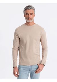 Ombre Clothing - Zestaw longsleeve męski z długim rękawem 2-pak - mix V3 - Rozmiar: XL. Kolor: szary. Materiał: skóra, bawełna. Długość rękawa: długi rękaw. Długość: długie. Wzór: melanż, aplikacja #7
