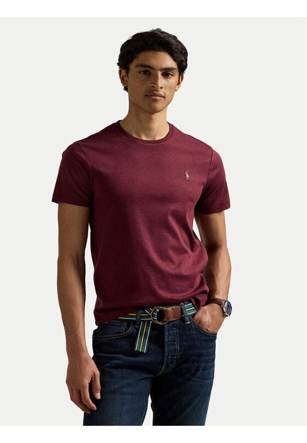 Polo Ralph Lauren T-Shirt 710740727098 Bordowy Custom Slim Fit. Typ kołnierza: polo. Kolor: czerwony. Materiał: bawełna