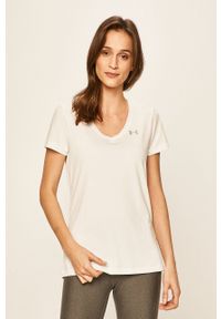Under Armour T-shirt kolor biały. Kolor: biały. Materiał: dzianina. Wzór: melanż