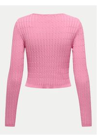 only - ONLY Sweter Meddi 15339582 Różowy Cropped Fit. Kolor: różowy. Materiał: wiskoza #10