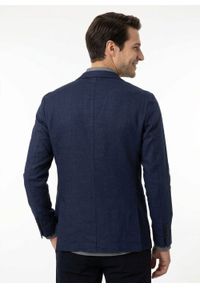 Lniana Męska Marynarka Sportowa (Casual) - Brave Soul - Granatowa. Okazja: na co dzień. Kolor: niebieski. Materiał: wiskoza, len. Styl: sportowy, casual #7