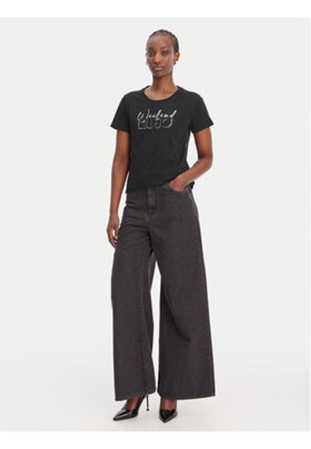 Liu Jo Sport T-Shirt TA6252 JS923 Czarny Regular Fit. Kolor: czarny. Materiał: bawełna. Styl: sportowy