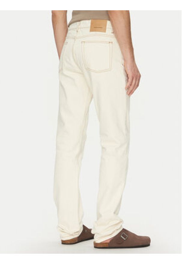 AMI PARIS Jeansy HTR001.DE0039 Écru Classic Fit