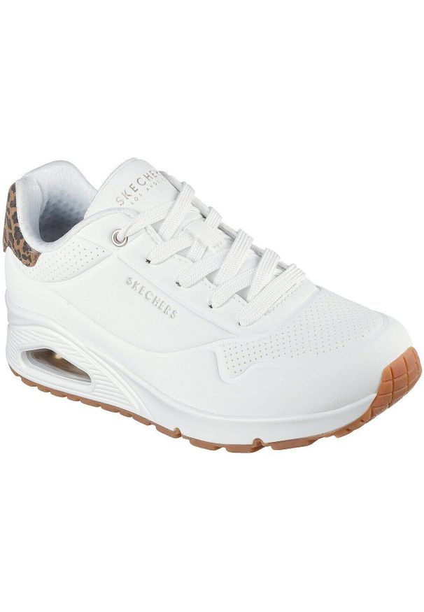 skechers - Adidasy Skechers Uno-jungle Nite, Kobiety. Kolor: biały. Materiał: skóra ekologiczna, materiał. Sport: fitness