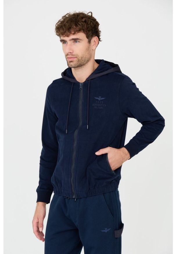 Aeronautica Militare - AERONAUTICA MILITARE Granatowa męska bluza z kapturem, Rozmiar XXL. Typ kołnierza: kaptur. Kolor: niebieski