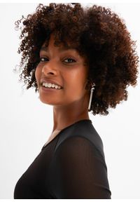 bonprix - Shirt z długim rękawem, z siatkowego materiału. Typ kołnierza: dekolt w serek. Kolor: czarny. Materiał: materiał. Długość rękawa: długi rękaw. Długość: długie. Styl: elegancki #3