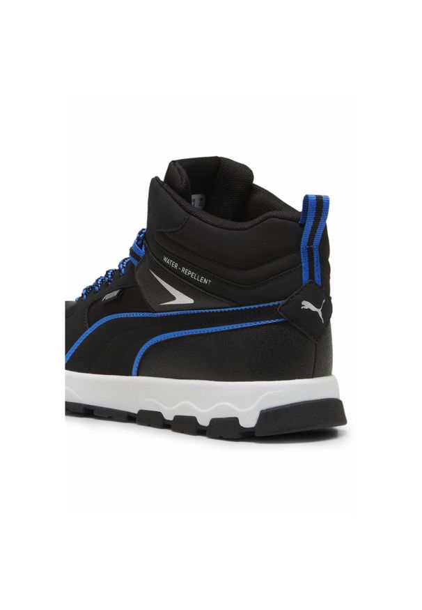 Puma - Młodzieżowe sneakersy Evolve Trail PUMA Black Hyperlink Blue. Kolor: wielokolorowy, niebieski, czarny. Materiał: materiał, syntetyk. Szerokość cholewki: normalna. Sport: turystyka piesza