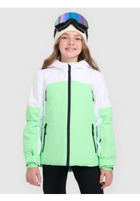 4f - 4F Kurtka narciarska membrana 8000 dziewczęca - zielona 140 (9-10 lat). Kolor: zielony. Materiał: poliester. Sezon: lato #1
