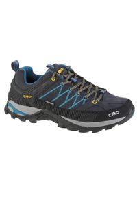 Buty trekkingowe męskie, CMP Rigel Low. Kolor: wielokolorowy, szary, niebieski, czarny. Materiał: guma, skóra, tkanina