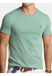 Polo Ralph Lauren T-Shirt 710671438375 Zielony Custom Slim Fit. Typ kołnierza: polo. Kolor: zielony. Materiał: bawełna #4