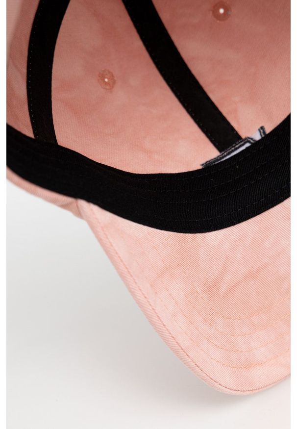 Vans czapka bawełniana kolor różowy gładka. Kolor: różowy. Materiał: bawełna. Wzór: gładki