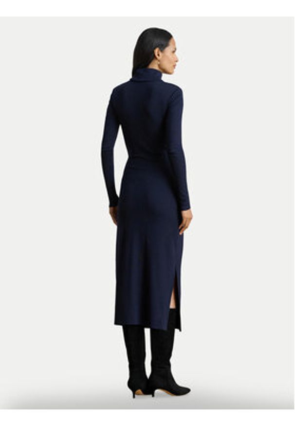Lauren Ralph Lauren - LAUREN RALPH LAUREN Sukienka dzianinowa 200980028001 Granatowy Slim Fit. Kolor: niebieski. Materiał: bawełna