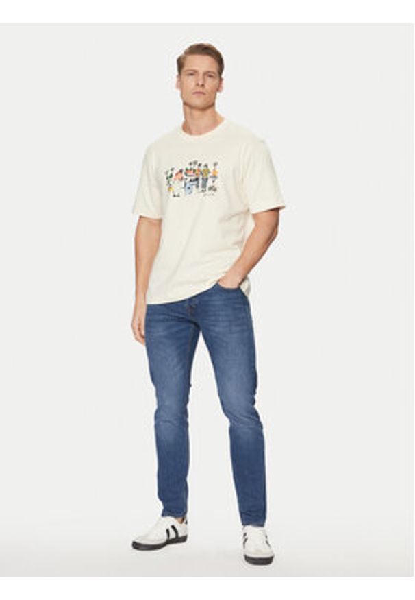 Jack & Jones T-Shirt Machester 12273549 Écru Relaxed Fit. Materiał: bawełna