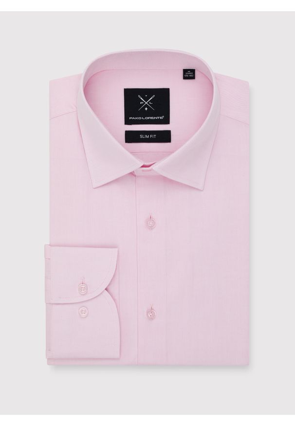 Pako Lorente - PAKO LORENTE – Różowa koszula męska. Kolor: różowy. Materiał: bawełna. Długość rękawa: długi rękaw. Długość: długie. Wzór: gładki