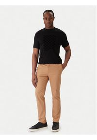 Karl Lagerfeld - KARL LAGERFELD T-Shirt 755040 561221 Czarny Regular Fit. Typ kołnierza: dekolt w karo. Kolor: czarny. Materiał: bawełna #4