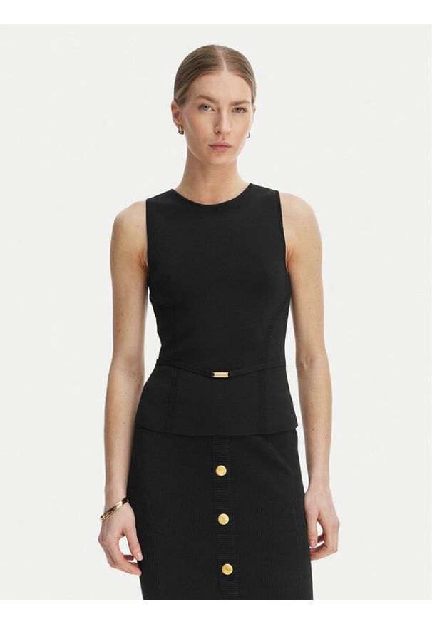 Marciano Guess Bluzka G6GR23 Z0760 Czarny Regular Fit. Kolor: czarny. Materiał: wiskoza