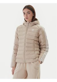 Adidas - adidas Kurtka przejściowa adicolor JX2940 Beżowy Slim Fit. Kolor: beżowy. Materiał: syntetyk
