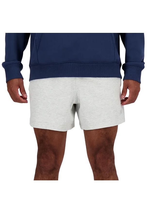 Spodenki New Balance MS41511AHH - szare. Kolor: szary. Materiał: poliester, bawełna, dresówka