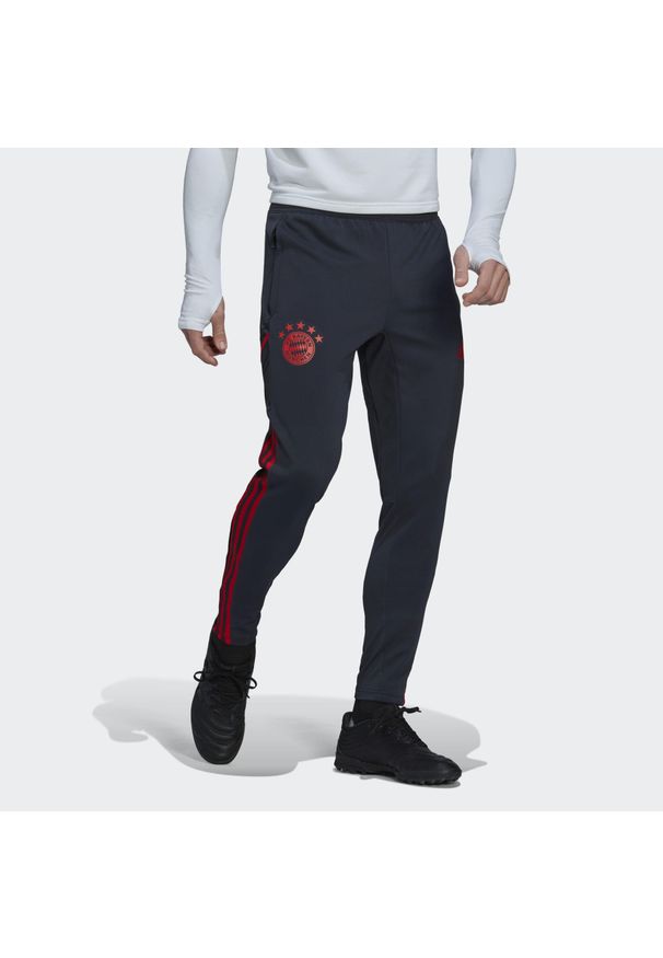 Adidas - Dres adidas Spodnie Treningowe FC Bayern Szare. Kolor: szary. Materiał: poliester. Sport: fitness, piłka nożna