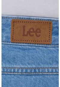 Lee szorty jeansowe damskie gładkie high waist. Okazja: na co dzień. Stan: podwyższony. Kolor: niebieski. Materiał: jeans. Wzór: gładki. Styl: casual #3