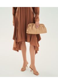 Kazar - Efektowna skórzana torebka z metalową ramą. Kolor: beżowy. Materiał: skórzane #4