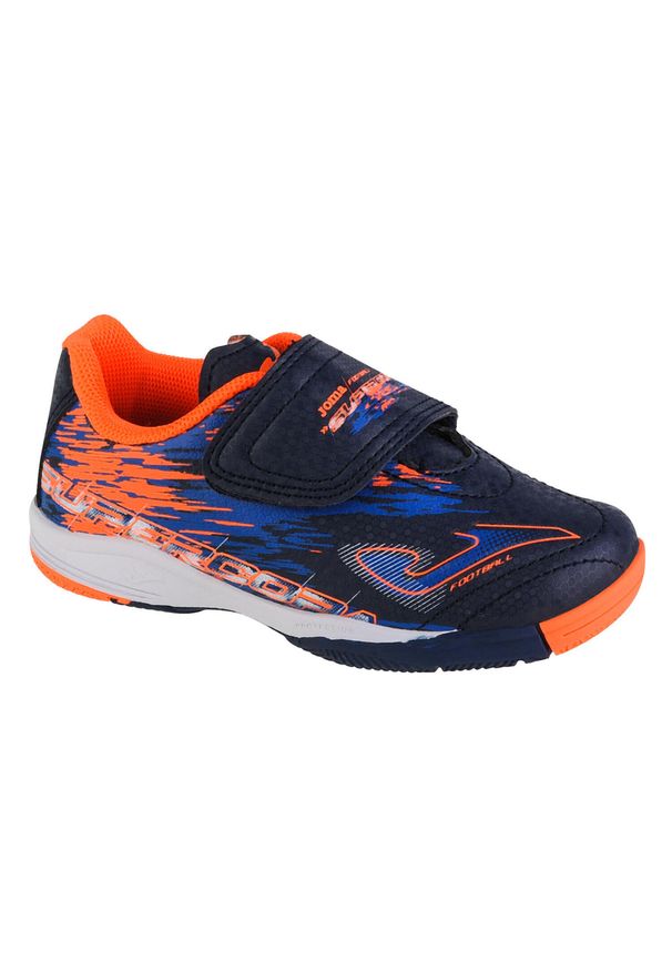 Buty halowe - halówki chłopięce, Joma Super Copa Jr 2203 IN. Kolor: pomarańczowy, niebieski, wielokolorowy, żółty. Sport: piłka nożna