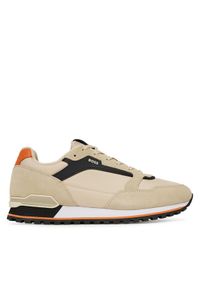 BOSS Sneakersy Parkour 50523221 Brązowy. Kolor: brązowy. Materiał: skóra, zamsz