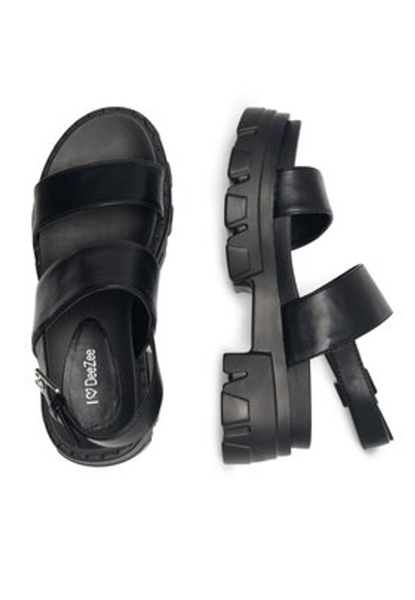 DeeZee Sandały Future Nostalgia WS87666-3 Czarny. Kolor: czarny. Materiał: skóra