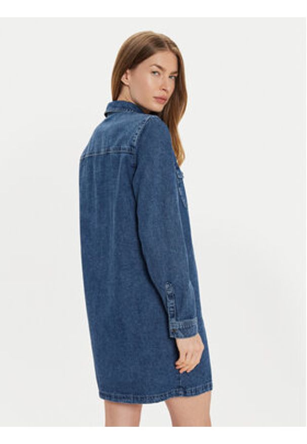 Noisy may - Noisy May Sukienka jeansowa New Signe 27034106 Granatowy Relaxed Fit. Kolor: niebieski. Materiał: bawełna