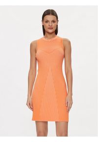 Guess Sukienka dzianinowa Allie W4RK20 Z2YN2 Pomarańczowy Slim Fit. Kolor: pomarańczowy. Materiał: syntetyk, wiskoza #1