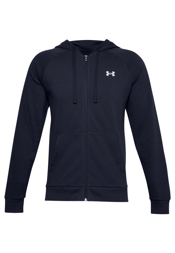 Bluza z kapturem Under Armour UA Rival FZ Hoodie, Mężczyźni. Typ kołnierza: kaptur. Kolor: niebieski. Materiał: materiał, bawełna