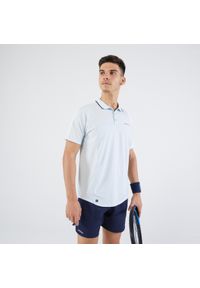 ARTENGO - Koszulka tenisowa polo męska Artengo Dry. Typ kołnierza: polo. Kolor: wielokolorowy, niebieski, szary. Materiał: materiał, poliester, elastan. Sport: tenis #1