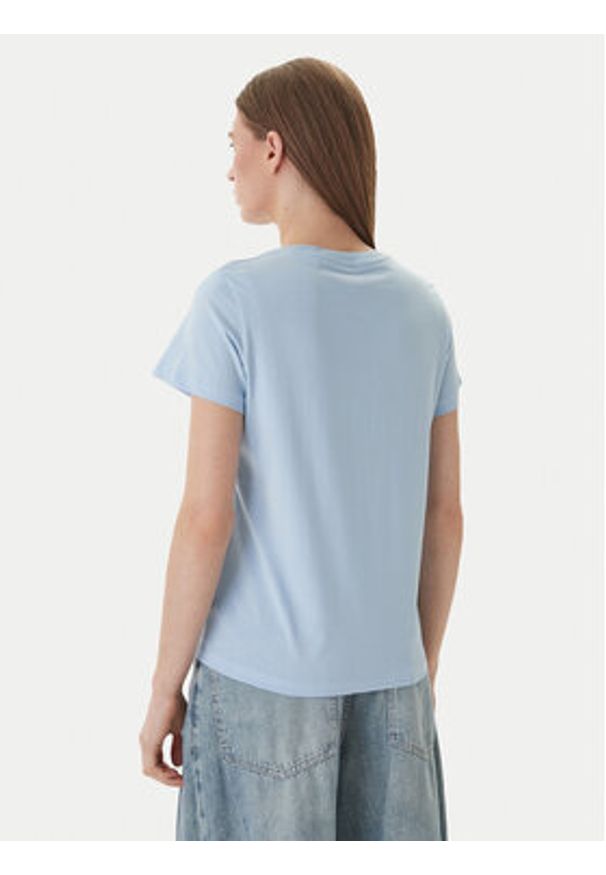 Guess Jeans T-Shirt W6GI45 K8HM0 Błękitny Regular Fit. Kolor: niebieski. Materiał: bawełna