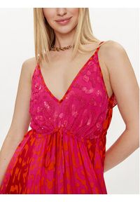 LOLA CASADEMUNT Sukienka letnia LS2416047 Różowy Relaxed Fit. Kolor: różowy. Materiał: wiskoza. Sezon: lato #5