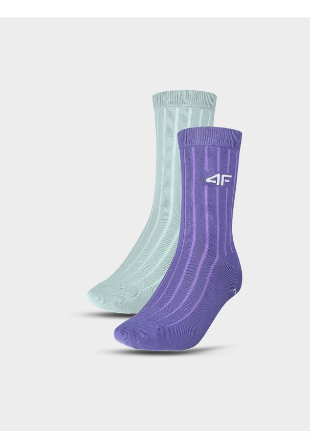 4f - 4F Skarpety casual do połowy łydki (2-pack) uniseks - multikolor 35-38. Kolor: wielokolorowy. Materiał: włókno, poliamid, prążkowany, bawełna, materiał