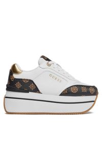 Guess Sneakersy Camrio4 FLPCM4 FAL12 Biały. Kolor: biały. Materiał: skóra
