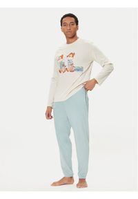 United Colors of Benetton - United Colors Of Benetton Piżama 30964P02Y Beżowy Regular Fit. Kolor: beżowy. Materiał: bawełna