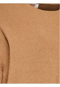 Kontatto Sweter 3M7760 Brązowy Relaxed Fit. Kolor: brązowy. Materiał: wiskoza #7