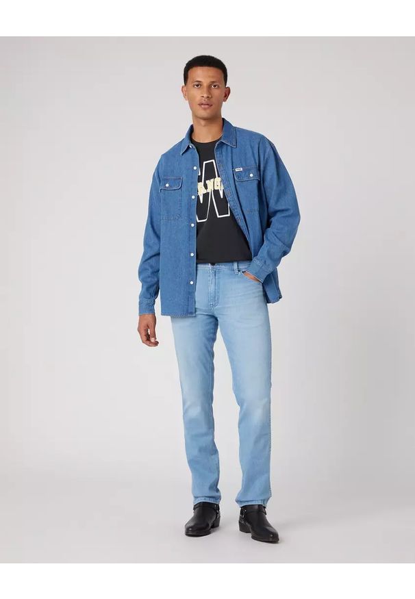 Wrangler - WRANGLER TEXAS SLIM MĘSKIE SPODNIE JEANSOWE JEANSY SPOT LITE W12SXPZ87 112330698