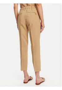 Marella Spodnie materiałowe Arles 2513131065 Beżowy Slim Fit. Kolor: beżowy. Materiał: wiskoza