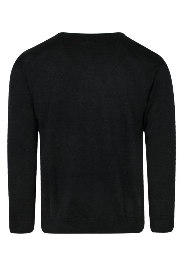 Kings - Sweter Brązowo-Czarny, Wzór Geometryczny, Okrągły Dekolt (U-neck) -KINGS- Męski. Kolor: wielokolorowy, beżowy, brązowy. Materiał: bawełna, akryl. Wzór: geometria. Sezon: zima, jesień. Styl: klasyczny