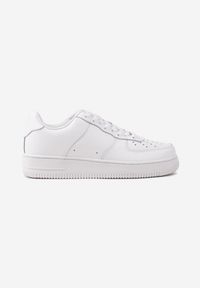 Born2be - Białe Buty Sportowe Sneakersy ze Skóry Naturalnej z Perforacją Solnelisse. Okazja: na co dzień. Kolor: biały. Materiał: skóra