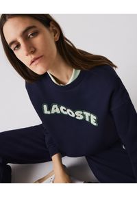 Lacoste - LACOSTE - Bawełniana bluza z logo. Kolor: niebieski. Materiał: bawełna. Wzór: haft #2