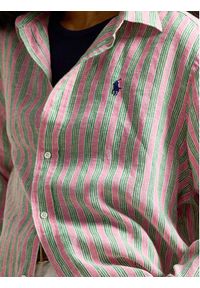 Polo Ralph Lauren Koszula 211935130501 Bordowy Relaxed Fit. Typ kołnierza: polo. Kolor: czerwony. Materiał: len #3