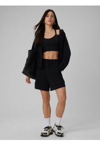 4f - 4F Spodenki dresowe z modalem damskie - czarne XS. Kolor: czarny. Materiał: dresówka. Wzór: gładki #1