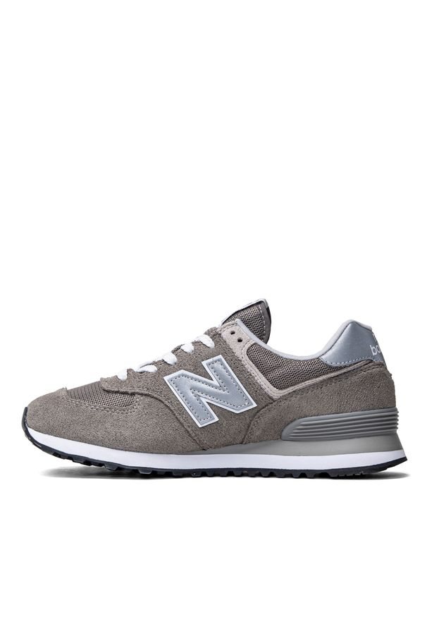 New Balance 574 szare (ML574EGG). Okazja: na co dzień. Kolor: szary. Materiał: materiał, skóra, guma, zamsz. Szerokość cholewki: normalna. Model: New Balance 574