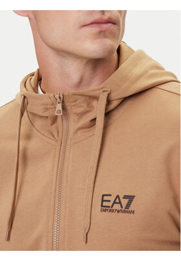 EA7 Emporio Armani Dres 8NPV63 PJVRZ M1013 Beżowy Regular Fit. Kolor: beżowy. Materiał: bawełna