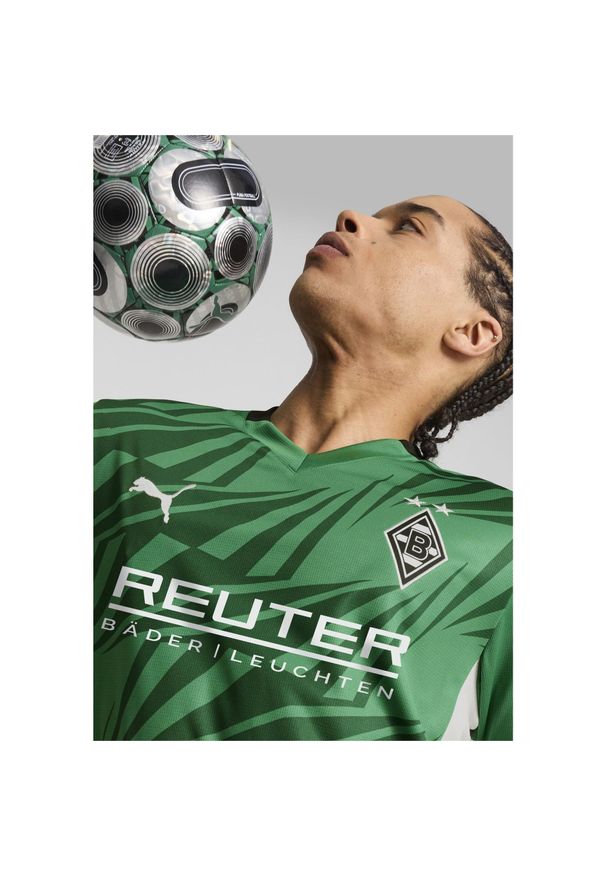 Puma - Męska koszulka wyjazdowa Borussia Mönchengladbach 24/25 PUMA Archive Green White. Kolor: biały, wielokolorowy, zielony